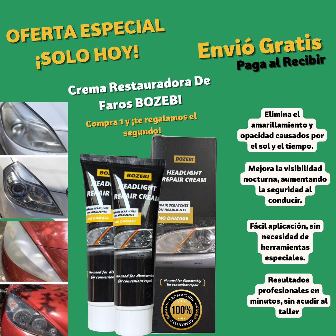 BOZEBI recupera la claridad de tus faros en minutos 2X1