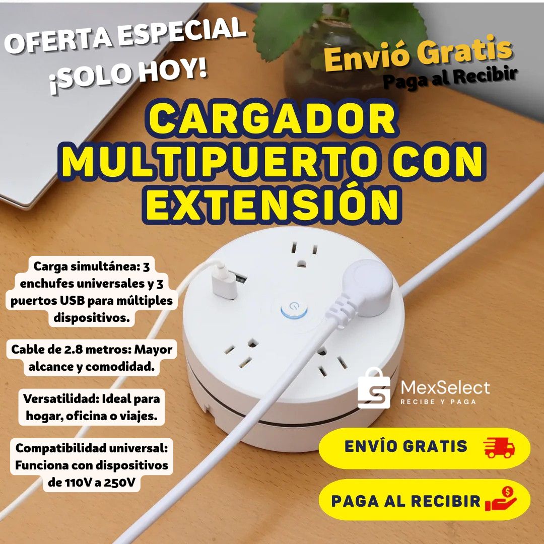 PowerHub Pro Carga múltiple, segura y sin enredos + ¡Regalo!