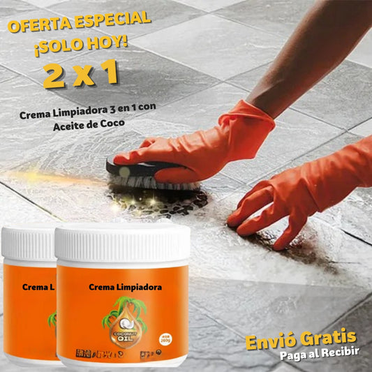 CocoShine™ Crema Limpiadora 3 en 1 con Aceite de Coco 2x1