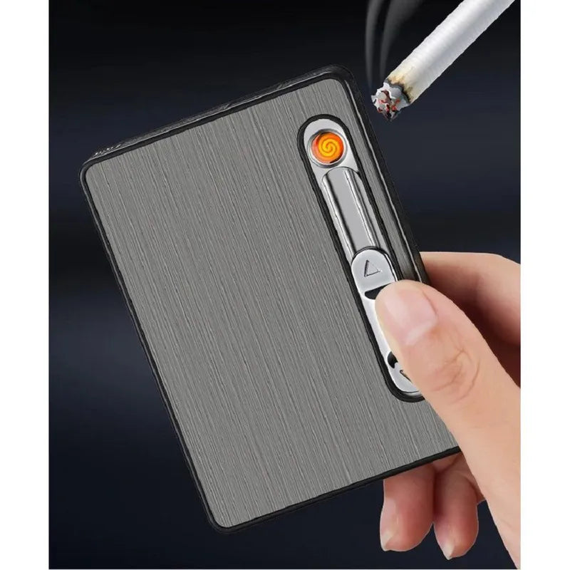 SmokeLux™ Cigarrera elegante con encendedor eléctrico integrado